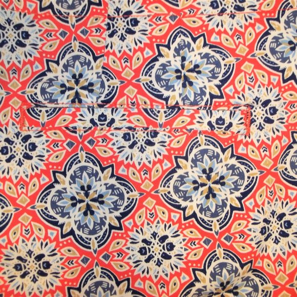 Lee Womens Shorts Size 16M Midrise Fit Geometric Casual Orange Blue White NWT - Picture 3 of 7